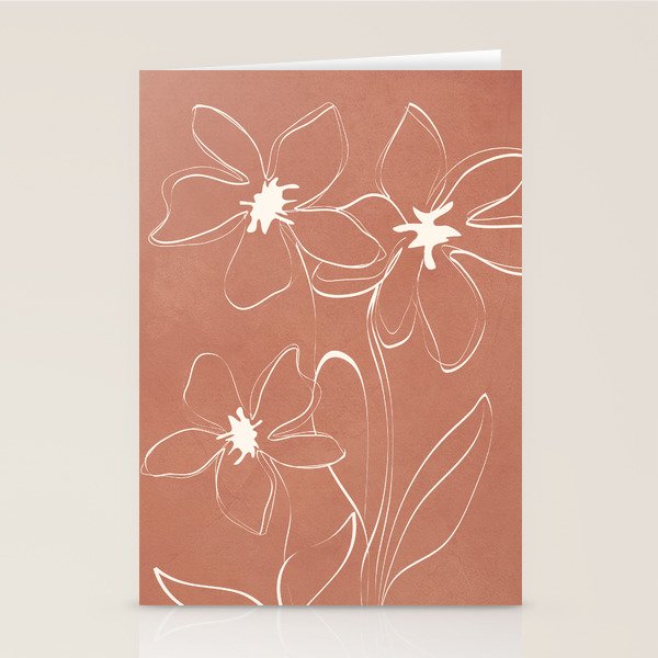 Little Flower Outline on Clay 02 Stationery Card Gallery Image 1