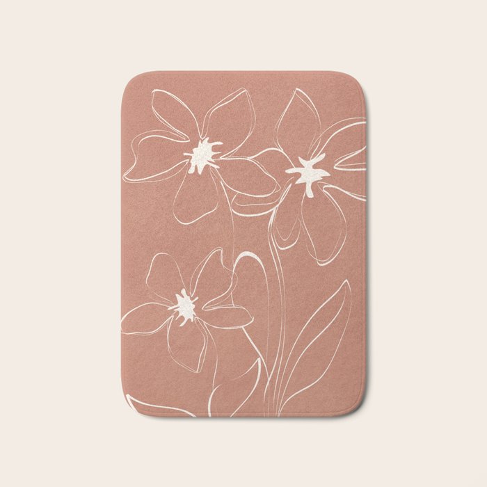 Little Flower Outline on Clay 02 Bath Mat Gallery Image 1