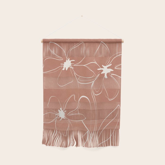 Little Flower Outline on Clay 02 Wall Hanging Gallery Image 1