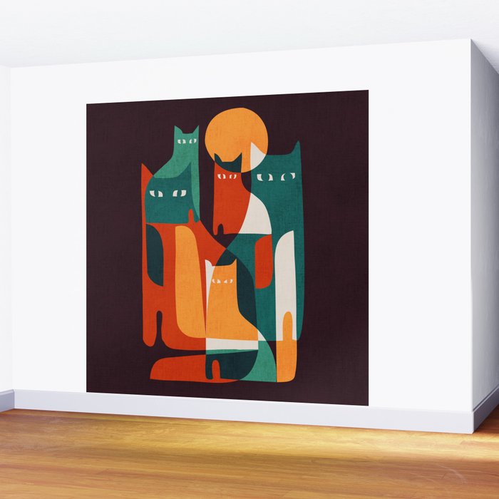 Cat Family Wall Mural Gallery Image 2