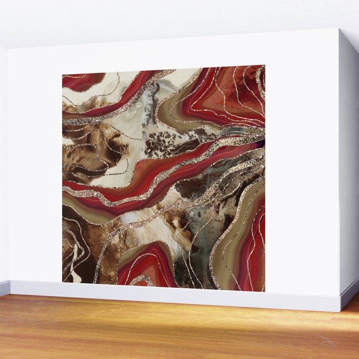 Liquid Marble Agate Glitter Glam #2 (Faux Glitter) #decor #art #society6 Wall Mural Gallery Image 2