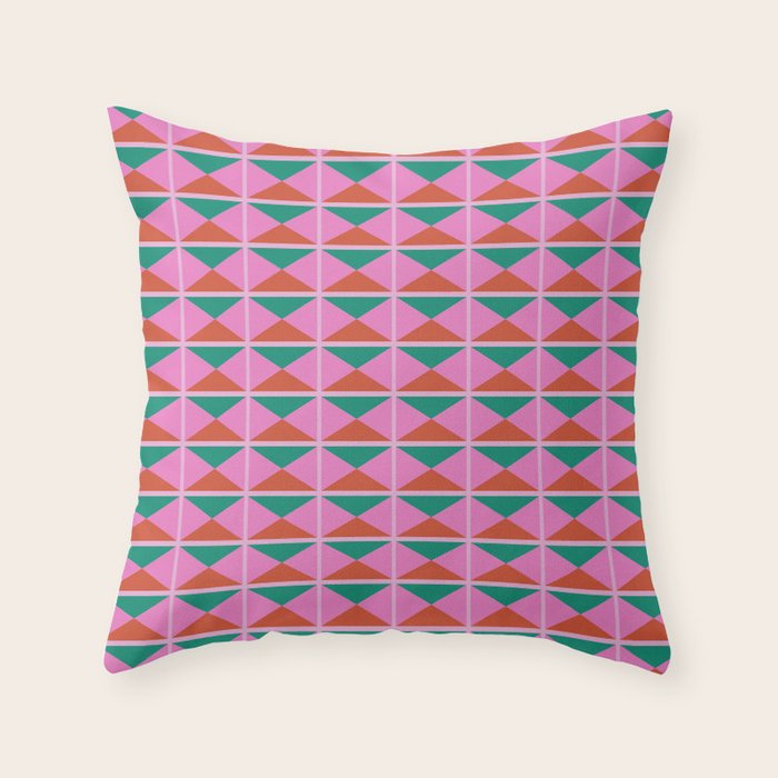 Retro Christmas Triangle Checkerboard Pattern Throw Pillow Gallery Image 6