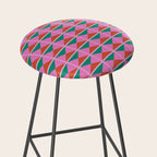 Retro Christmas Triangle Checkerboard Pattern Stool Gallery Image 2