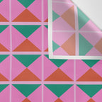 Retro Christmas Triangle Checkerboard Pattern Wall Tapestry Gallery Image 3