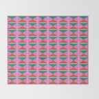 Retro Christmas Triangle Checkerboard Pattern Throw Blanket Gallery Image 2