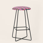 Retro Christmas Triangle Checkerboard Pattern Stool Gallery Image 1