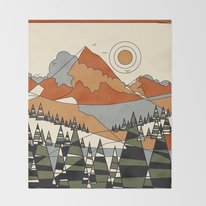 Wild Abstract Landscape 3 Throw Blanket Gallery Image 2