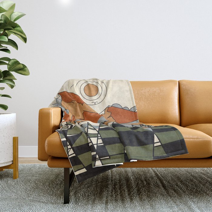 Wild Abstract Landscape 3 Throw Blanket Gallery Image 1