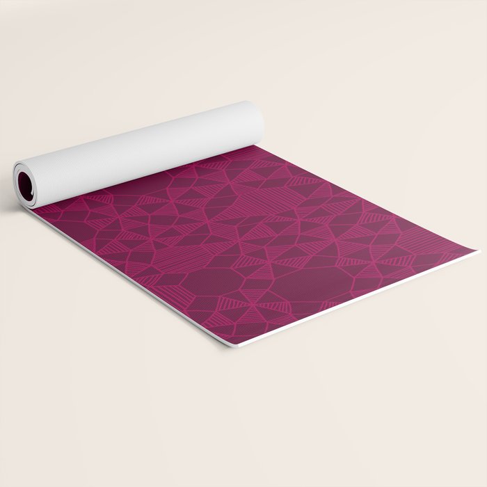 Abstract Minimalism in Raspberry Yoga Mat Gallery Image 2
