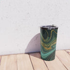 Abstract Gold Glitter Malachite Marble Landscapes Travel Mug Gallery Image 4