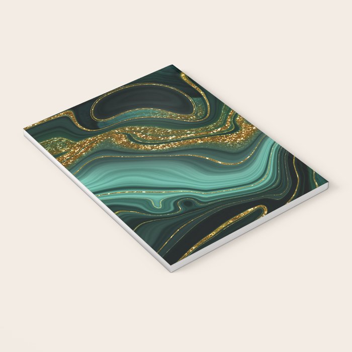 Abstract Gold Glitter Malachite Marble Landscapes Notebook Gallery Image 3