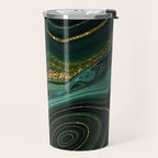 Abstract Gold Glitter Malachite Marble Landscapes Travel Mug Gallery Image 2