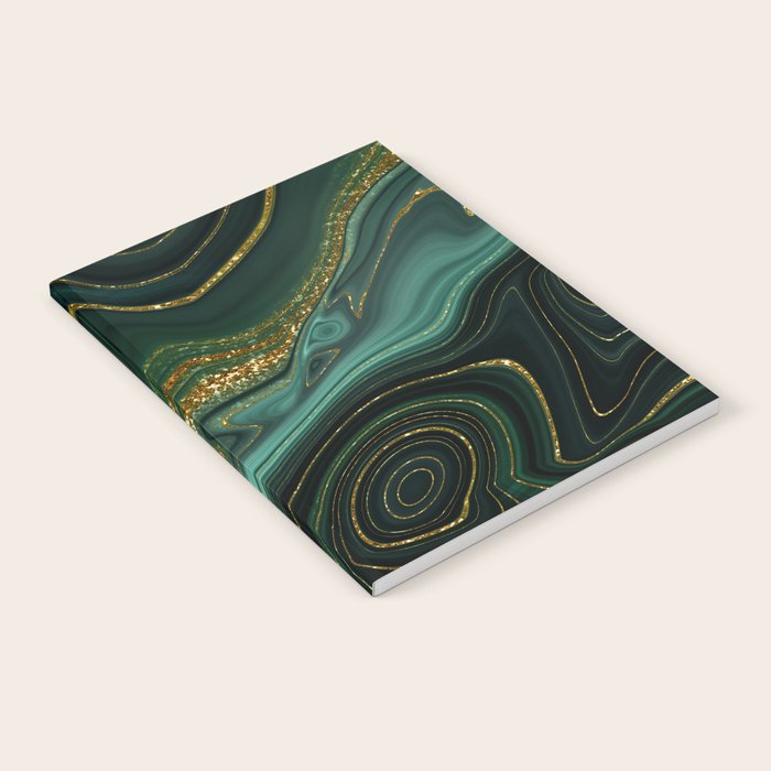 Abstract Gold Glitter Malachite Marble Landscapes Notebook Gallery Image 2