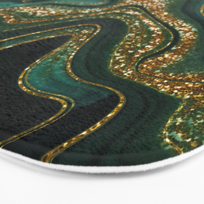 Abstract Gold Glitter Malachite Marble Landscapes Bath Mat Gallery Image 3