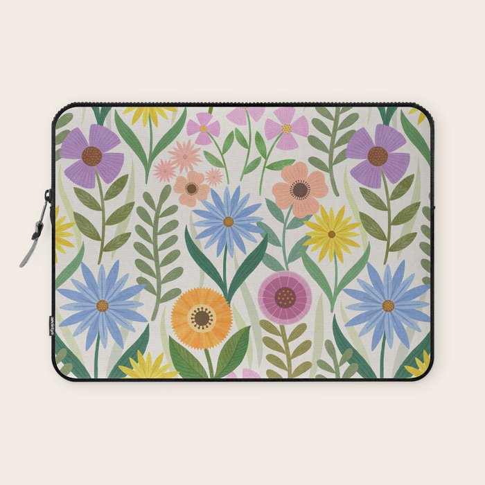 Wildflower Garden - Light Laptop Sleeve Gallery Image 1