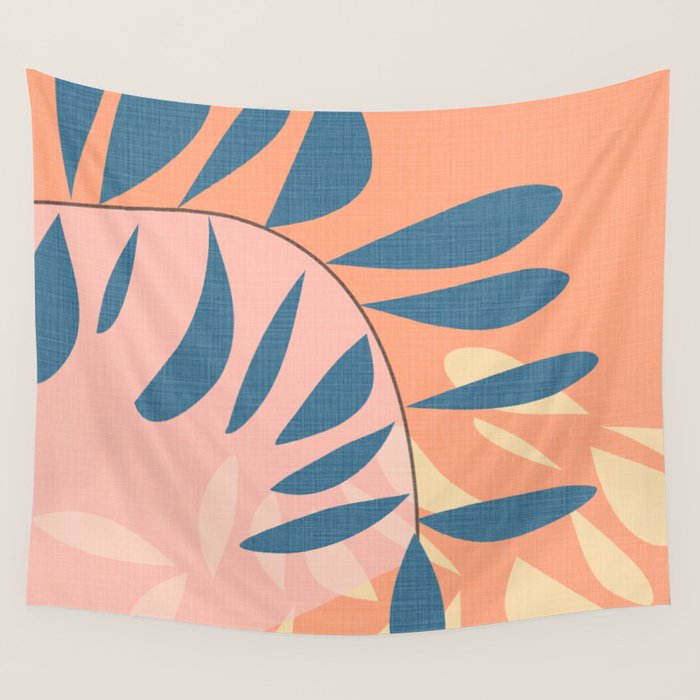 Abstract Blue Branch Wall Tapestry Gallery Image 1