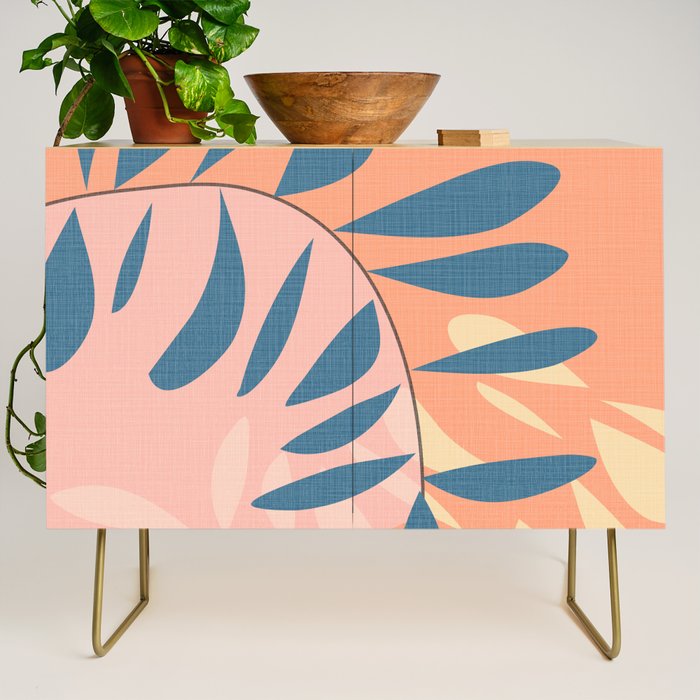 Abstract Blue Branch Credenza Gallery Image 1