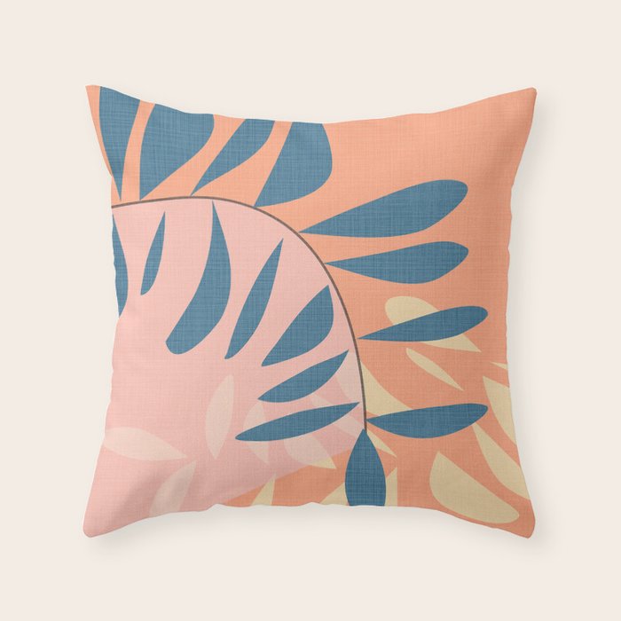 Abstract Blue Branch Throw Pillow Gallery Image 6