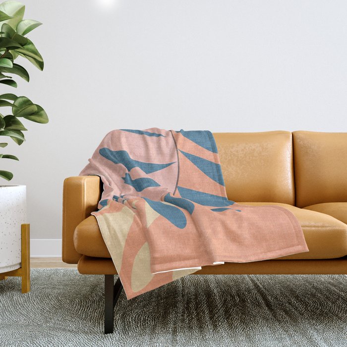 Abstract Blue Branch Throw Blanket Gallery Image 1