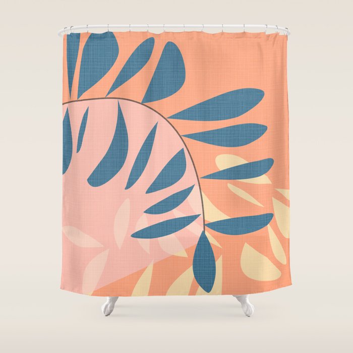 Abstract Blue Branch Shower Curtain Gallery Image 1