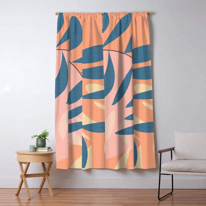 Abstract Blue Branch Window Curtain Gallery Image 5