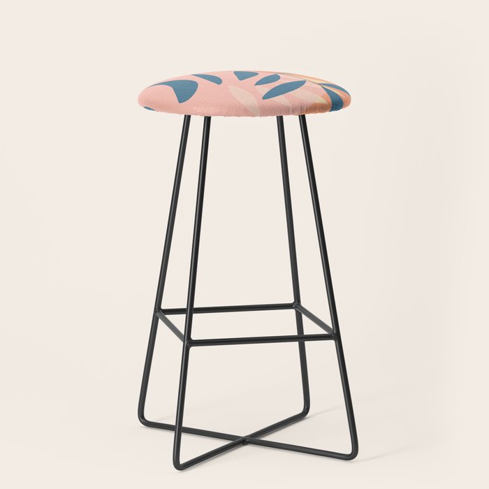 Abstract Blue Branch Stool Gallery Image 1