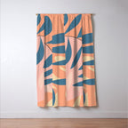 Abstract Blue Branch Window Curtain Gallery Image 3