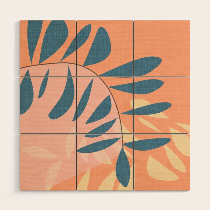 Abstract Blue Branch Wood Wall Art Gallery Image 1