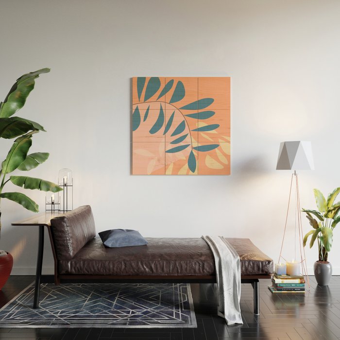 Abstract Blue Branch Wood Wall Art Gallery Image 2