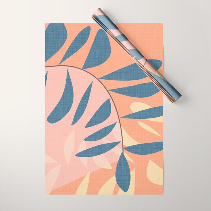 Abstract Blue Branch Wrapping Paper Gallery Image 1