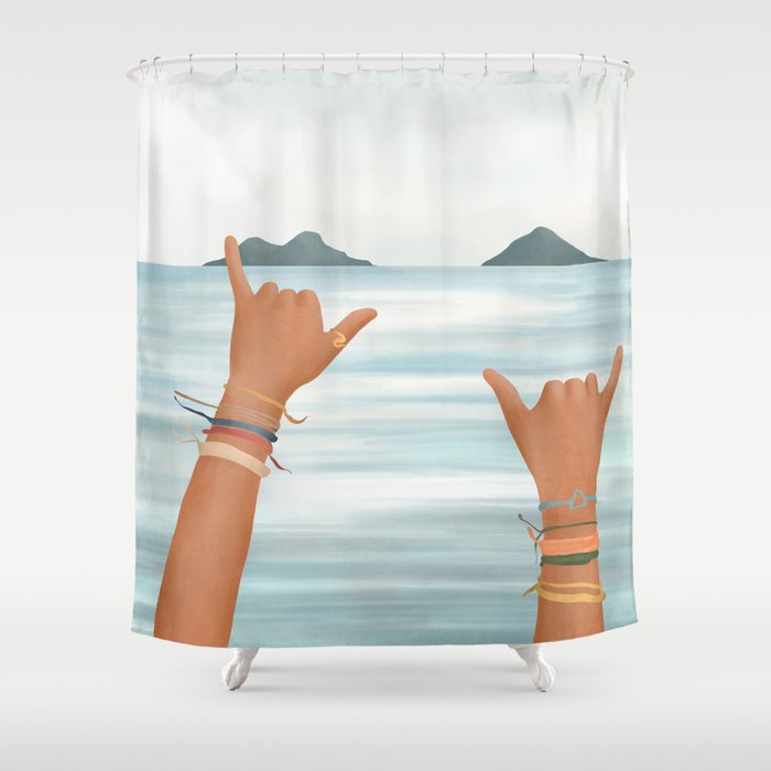 Shaka Sign Shower Curtain Gallery Image 1