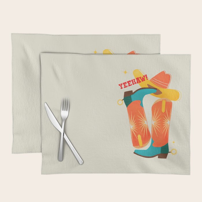 Yeehaw! Bright Cowboy Boots Placemat Gallery Image 1