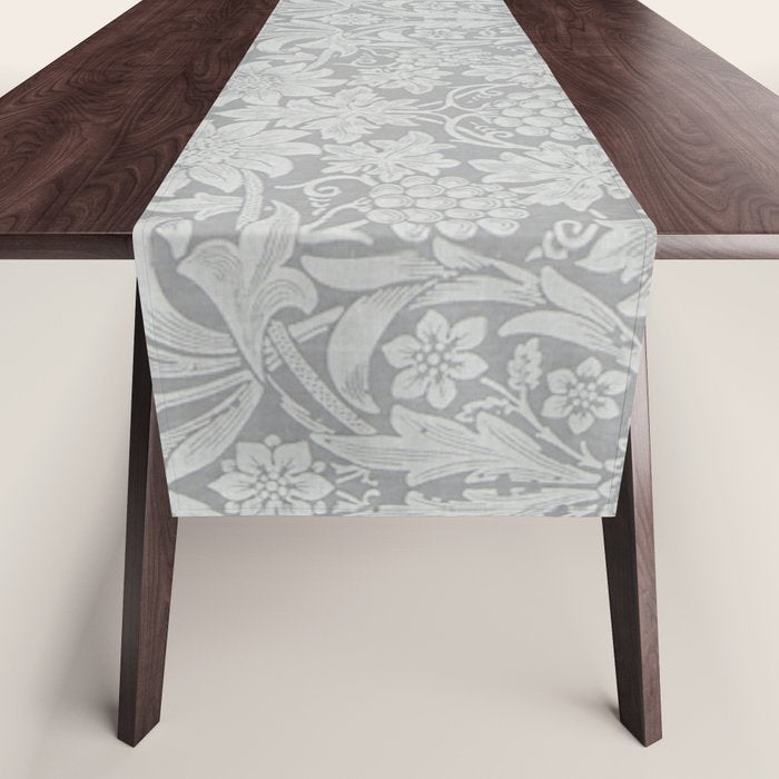 William Morris Pure Sunflower Dove Grey Vintage Pattern Table Runner Gallery Image 1