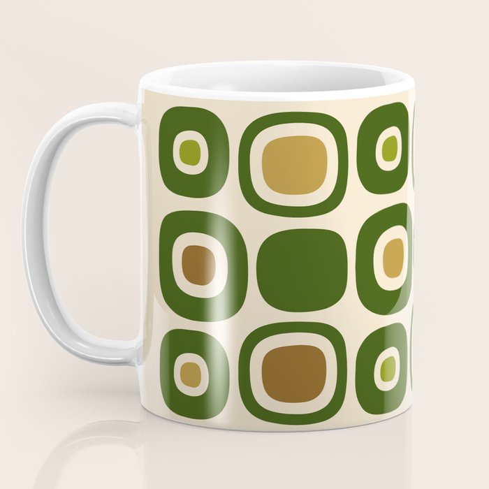 Mid Century Modern Modern Organic Shapes Pattern 321 Green Coffee Mug Gallery Image 3