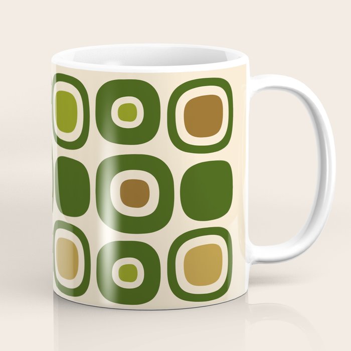Mid Century Modern Modern Organic Shapes Pattern 321 Green Coffee Mug Gallery Image 1