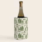 Green Alien Abduction Toile De Jouy Pattern Wine Chiller Gallery Image 1
