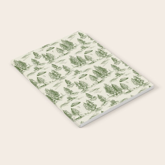 Green Alien Abduction Toile De Jouy Pattern Notebook Gallery Image 2