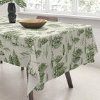 Green Alien Abduction Toile De Jouy Pattern Tablecloth Gallery Image 3
