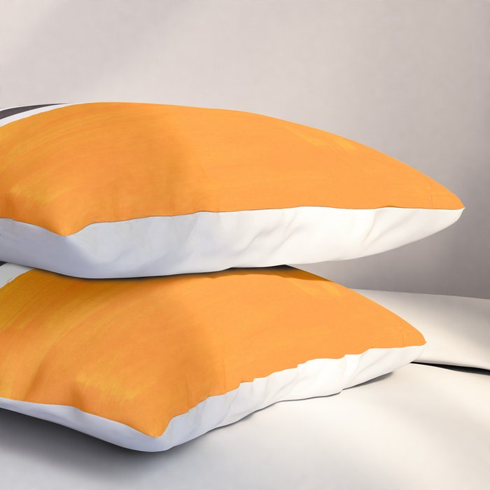 Minimalist Mid Century Mango Shade Black Lines Sunset Landscape Fun Pillow Sham Gallery Image 3