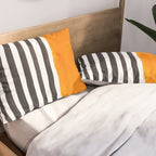 Minimalist Mid Century Mango Shade Black Lines Sunset Landscape Fun Pillow Sham Gallery Image 2