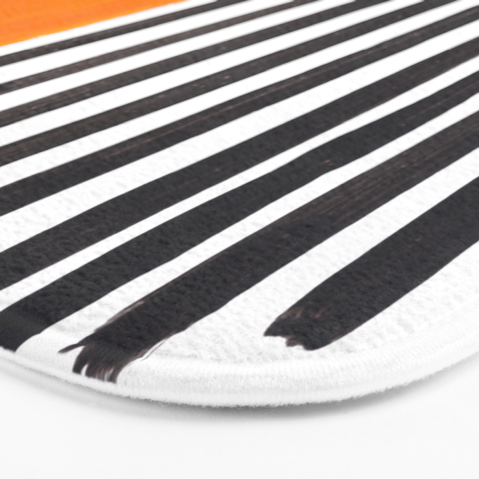 Minimalist Mid Century Mango Shade Black Lines Sunset Landscape Fun Bath Mat Gallery Image 3