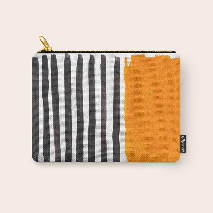 Minimalist Mid Century Mango Shade Black Lines Sunset Landscape Fun Carry All Pouch Gallery Image 1