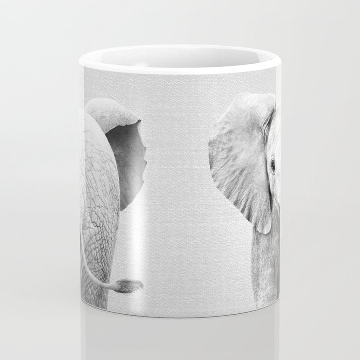 Baby Elephant - Black & White Coffee Mug Gallery Image 4