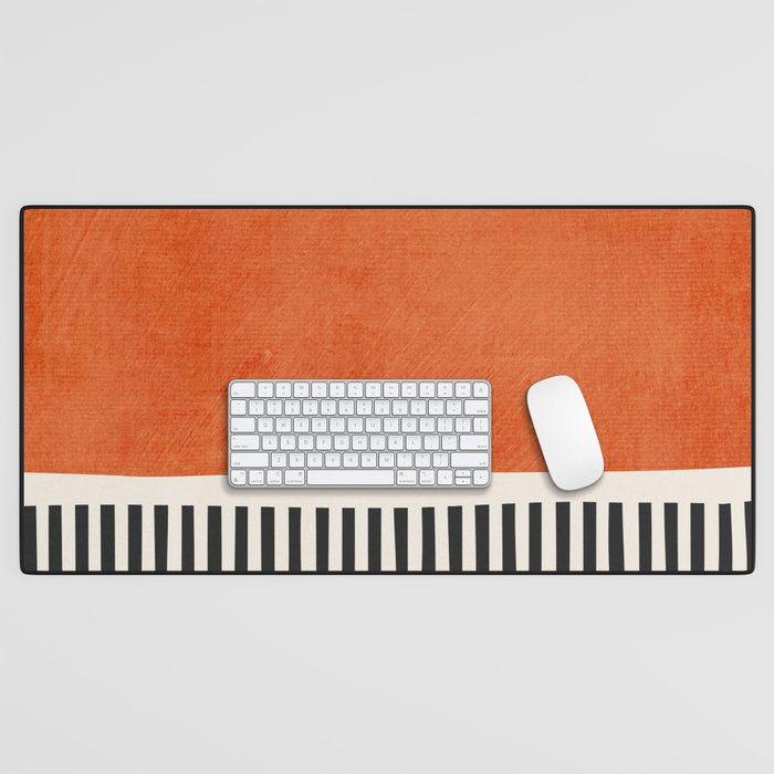 Orange Gray Black Modern Minimalism Artwork Desk Mat Gallery Image 1