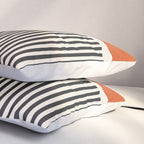 Orange Gray Black Modern Minimalism Artwork Pillow Sham Gallery Image 3