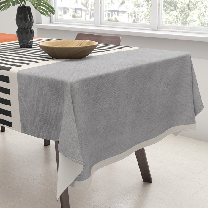 Orange Gray Black Modern Minimalism Artwork Tablecloth Gallery Image 3