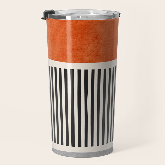 Orange Gray Black Modern Minimalism Artwork Travel Mug Gallery Image 3