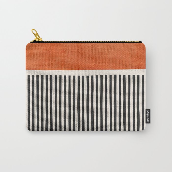 Orange Gray Black Modern Minimalism Artwork Carry All Pouch Gallery Image 1