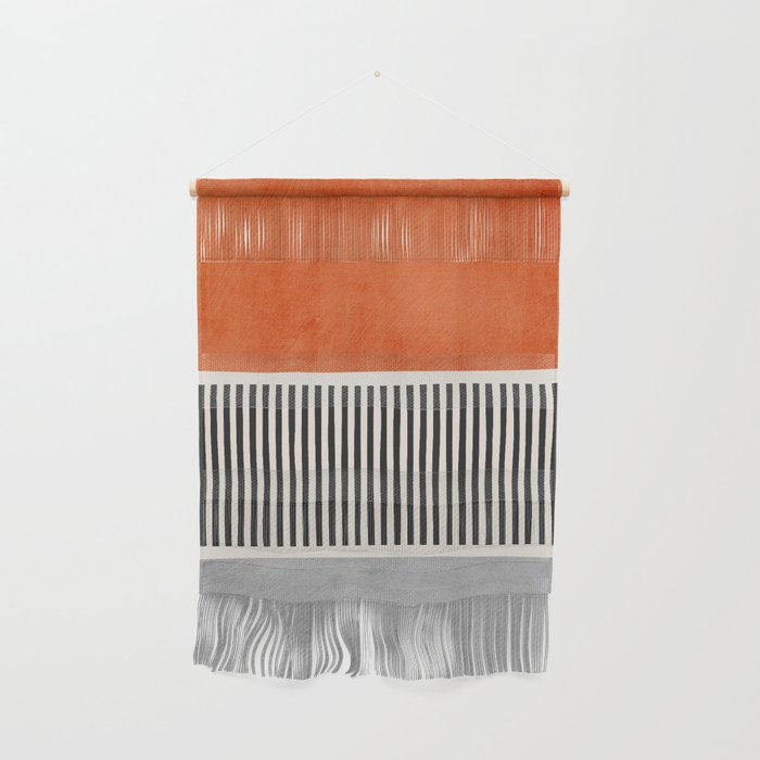 Orange Gray Black Modern Minimalism Artwork Wall Hanging Gallery Image 1