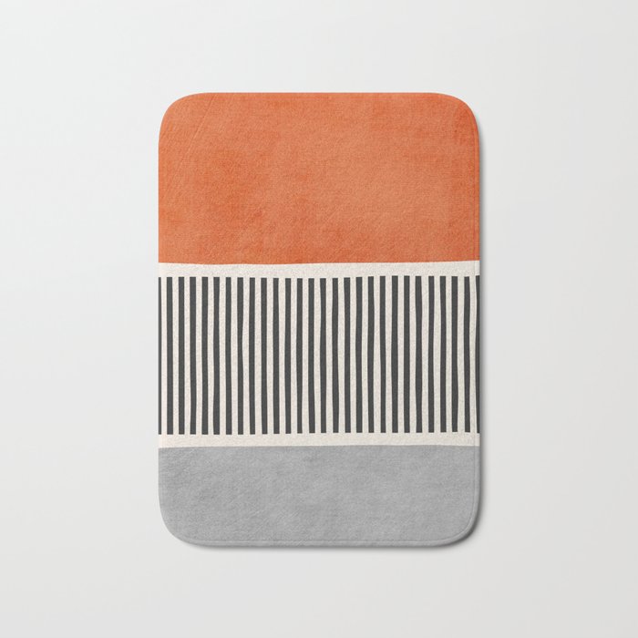 Orange Gray Black Modern Minimalism Artwork Bath Mat Gallery Image 1